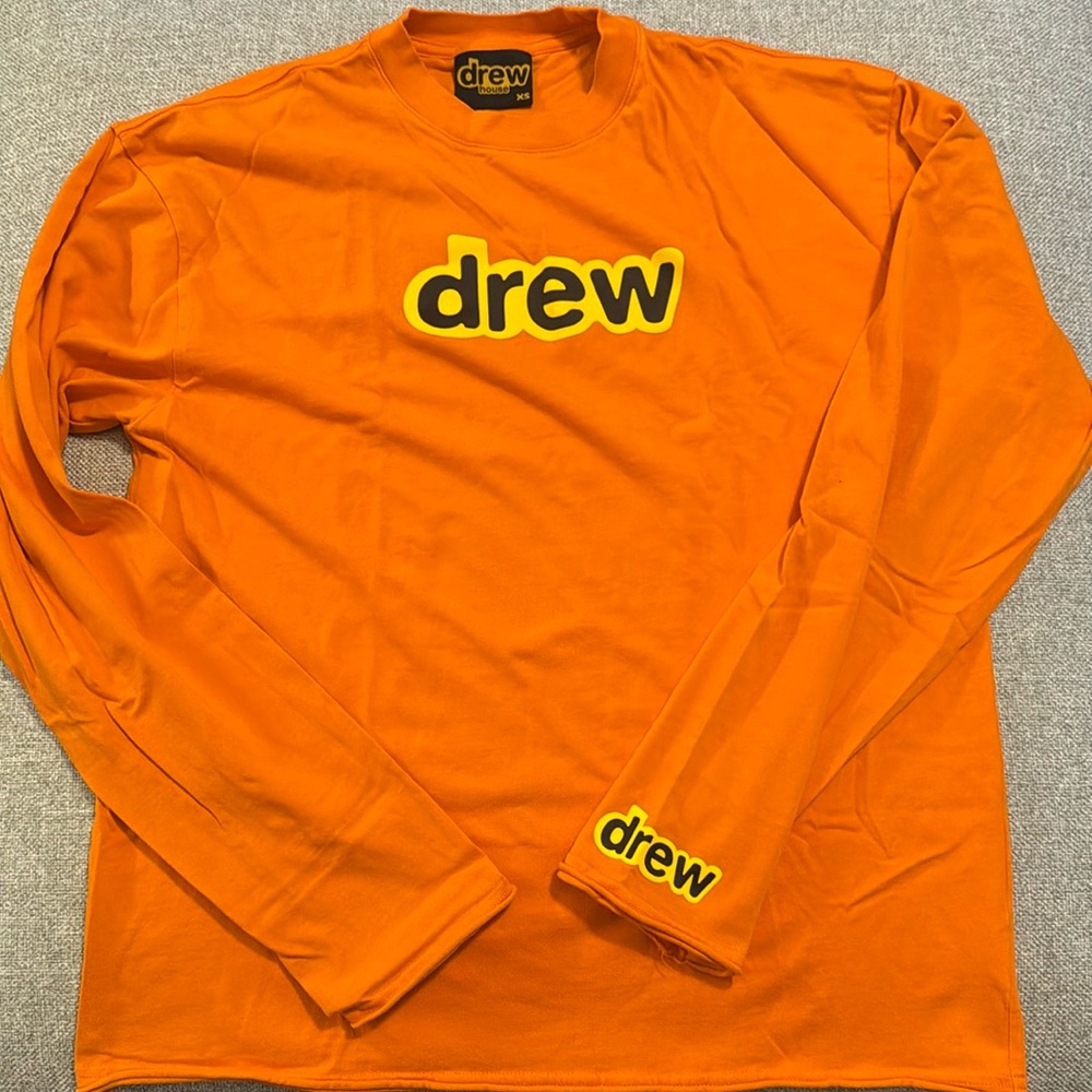 Drew House Justin Bieber Brand Orange Long Sleeve size men’s XS